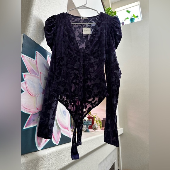 Free People Intimately Magic Hour Velvet Burnout Bodysuit - Picture 2 of 9